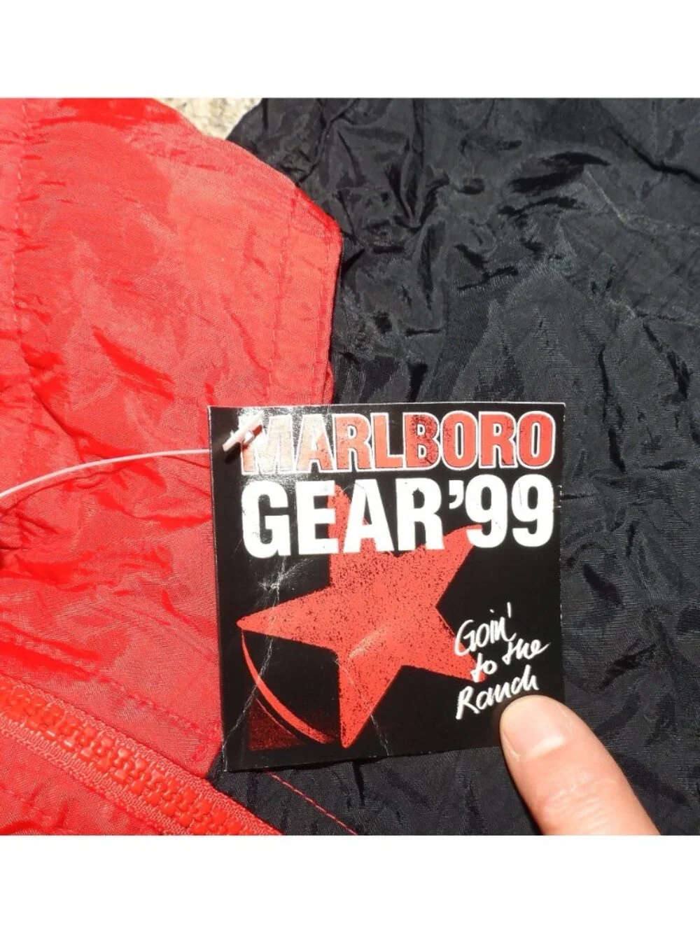 NWT Vintage Marlboro Gear '99 Windbreaker 2 Piece Track Suit Men XL Black Anorak